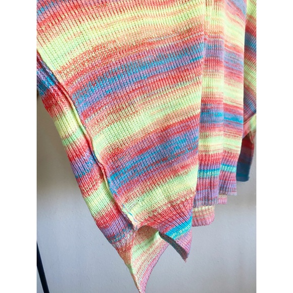 Bucket List Multi Color Striped Slouchy Oversize Crew Neck Sweater Size Small - Picture 4 of 8